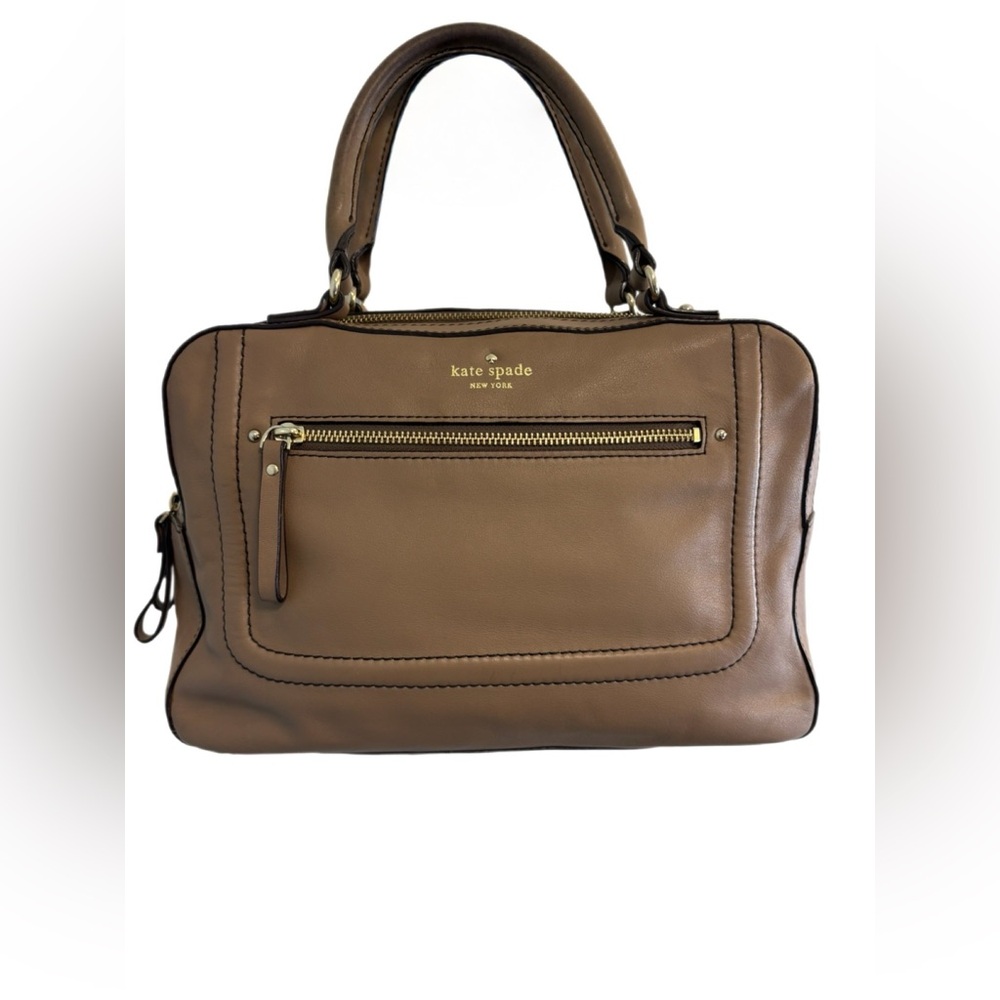 Kate Spade New York Mott Street Fisher Satchel Tan/Camel Leather with dustbag